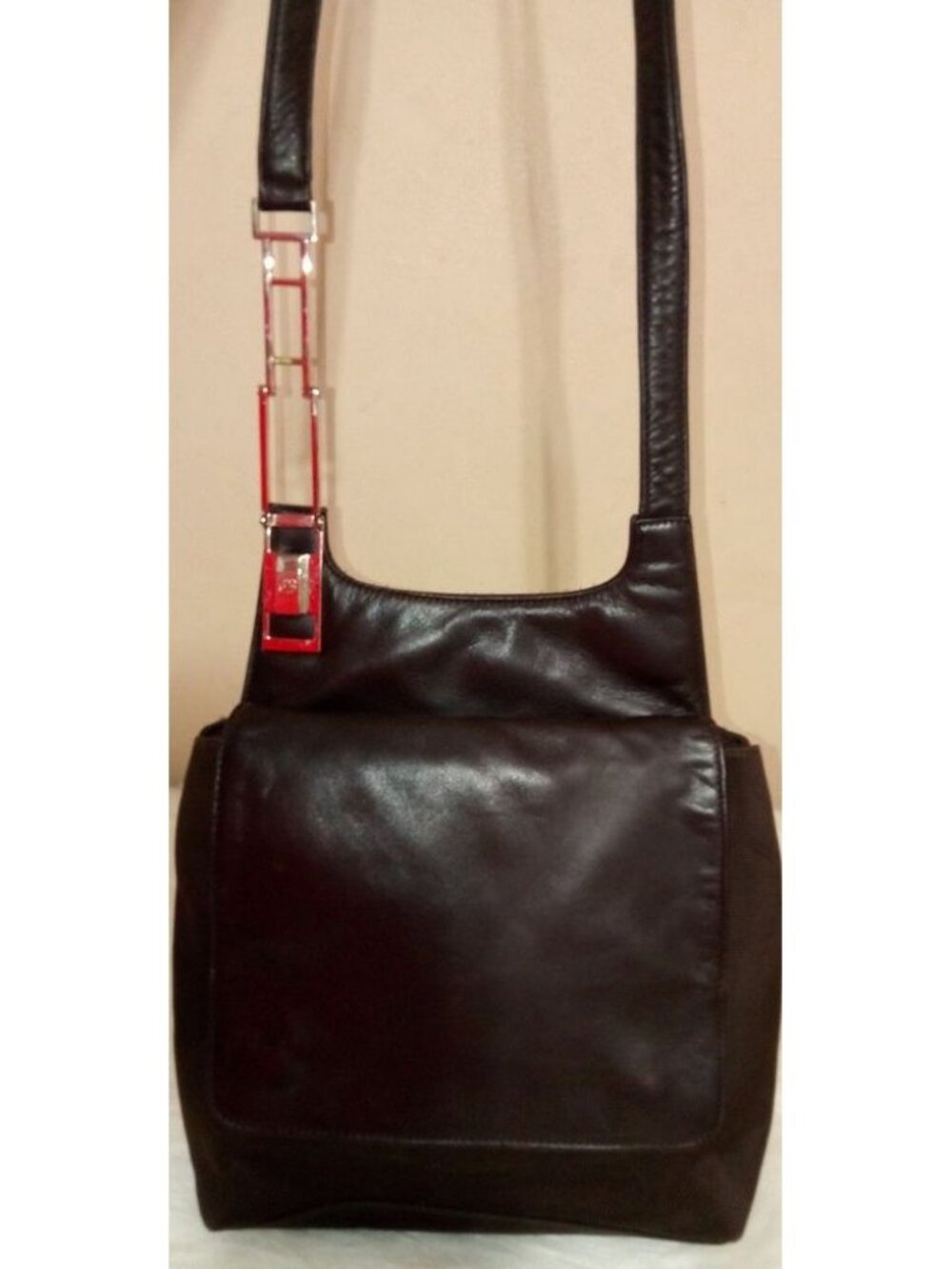 Brown Leather Crossbody Bag Silver Hardware